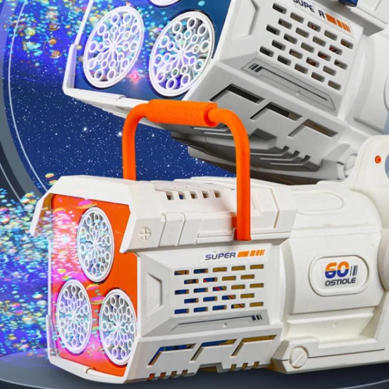 60 Holes Handheld Bubble Gun Electric Automatic Soap Blowing Machine With Led Light Outdoor Wedding Party Game Kids Toys Gifts