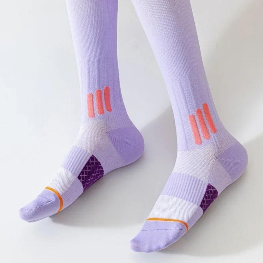 New Compression Fitness Long Tube Socks Elastic Anti-slip Sport Leg Pressure Sock Running Skipping Yoga Socks For Running Jump