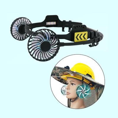 Přenosný externí ventilátor Léto pro většinu bezpečnostních přileb ve stylu čepic Silný vítr s nočním osvětlením Nastavitelný ventilátor chladicích přileb