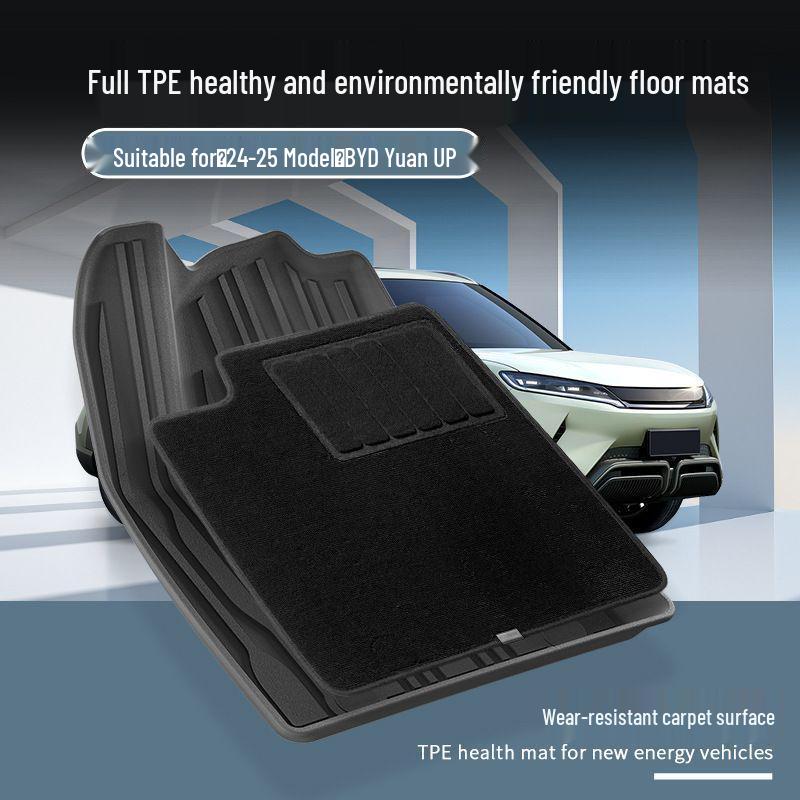Eco-friendly TPE Floor and Seat Back Mats for 2024-2025 BYD Yuan UP, Including Trunk Mat