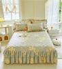 1pc Thicken Bed Skirt Floral Style Bed Linen Double Layered Lace Bed Cover Home Bedspread faldones de cama (No Pillowcase)
