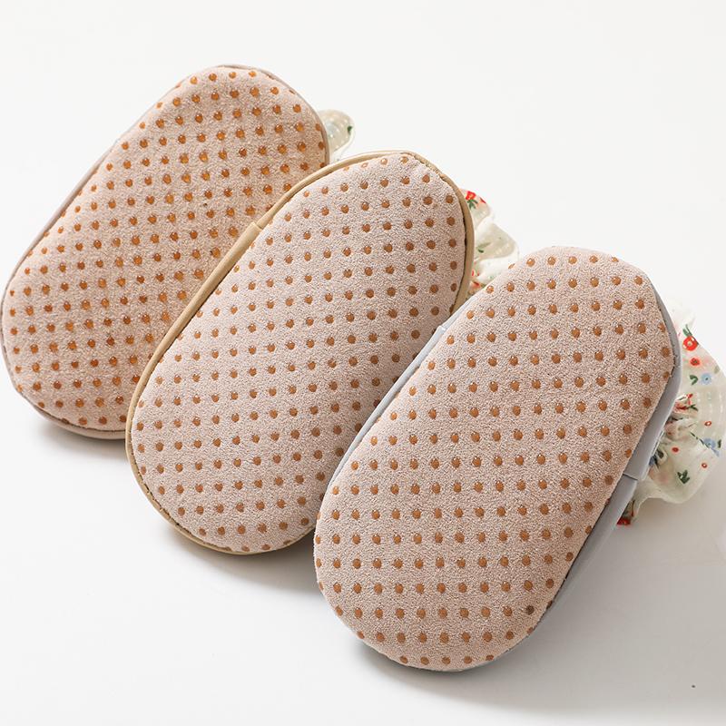 Baby Girls Spring New PU Sole Floor Socks Non-Skid Infant Toddler  Lace Socks Shoes Princess High Quality Cotton Baby Shoes