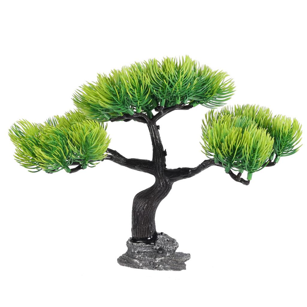 Life Like Welcoming Pine Tree Aquarium Decor Fishtank Landscaping Artificial Pine Bonsai for Home Office Use Decoration