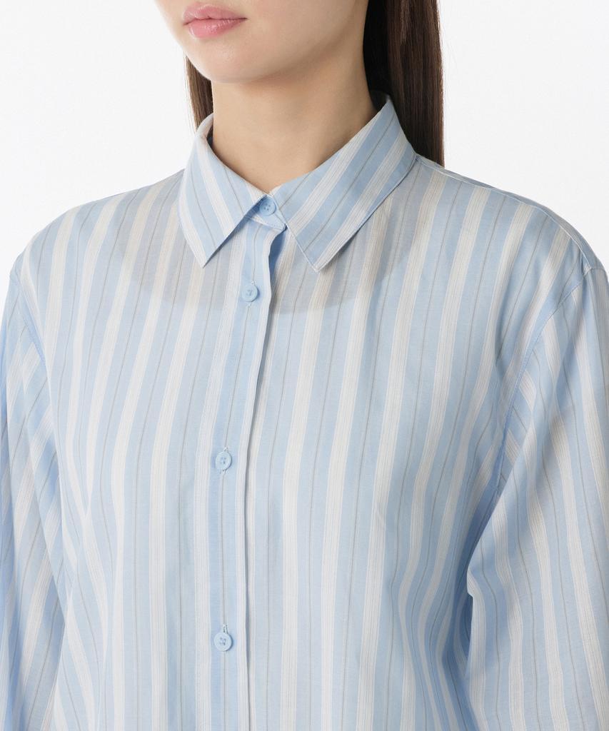 MUSINSA STANDARD WOMAN Women'S Relaxed Multi-Stripe Shirt [Light Blue]