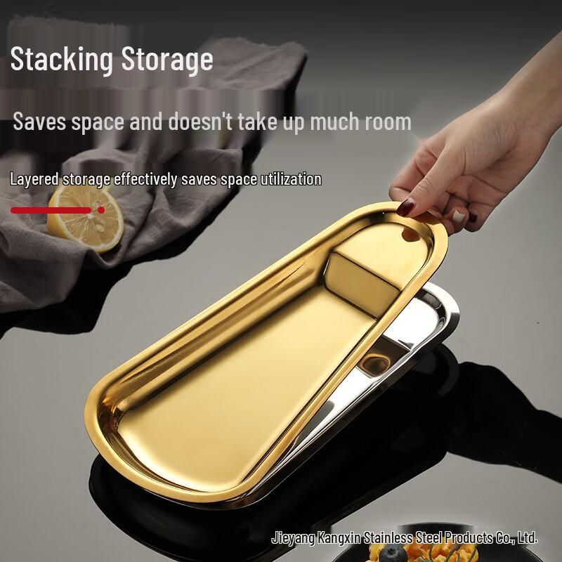 Zhishi Nordic Gold Stainless Steel Fan-Shaped Serving Tray