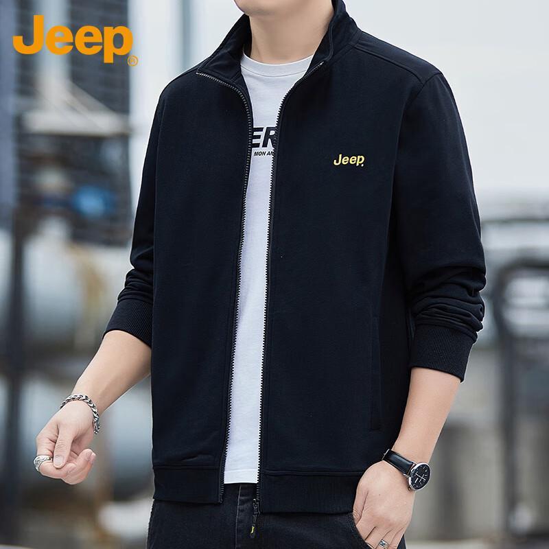 Jeep Men's Stand-Collar Casual Cardigan Sweatshirt