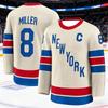 2026 Neuer Herren Eishockey Trainingsanzug - Rangers Team Serie 3D Stickerei Feuchtigkeitsableitend Weiß Langarm Oberteil Kinder