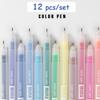 12PCS/Box Color Gel Pen Set Kawaii 0.5mm Ballpoint Pens School Office Supplies Korean Stationery