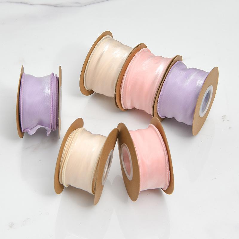 Fishtail Yarn Breeze Satin Glossy Ribbon Hibiscus Satin Curly Ribbon Flower Jellyfish Lights Cake Decoration Border Ribbon Crafts Making Ribbons