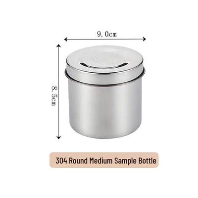 Ensemble de pots ronds en acier inoxydable 304 pour échantillons alimentaires
