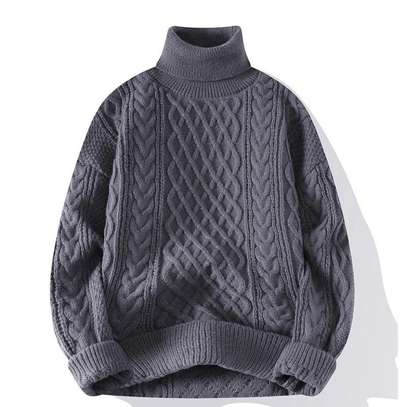 Men's Retro Japanese Knit Loose-Fit Sweater with Velvet Layer