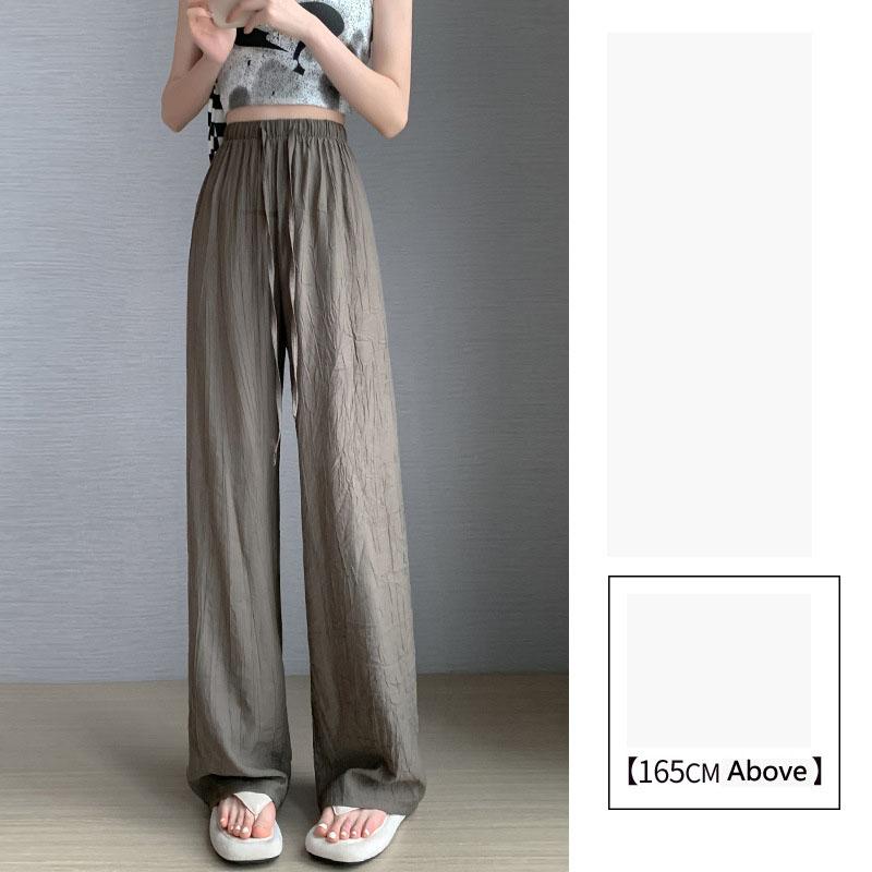 

Женские повседневные брюки, широкие плиссированные брюки, женские летние тонкие, крутые, узкие, с высокой талией, с драпировкой, прямые, с шваброй ONE SIZE