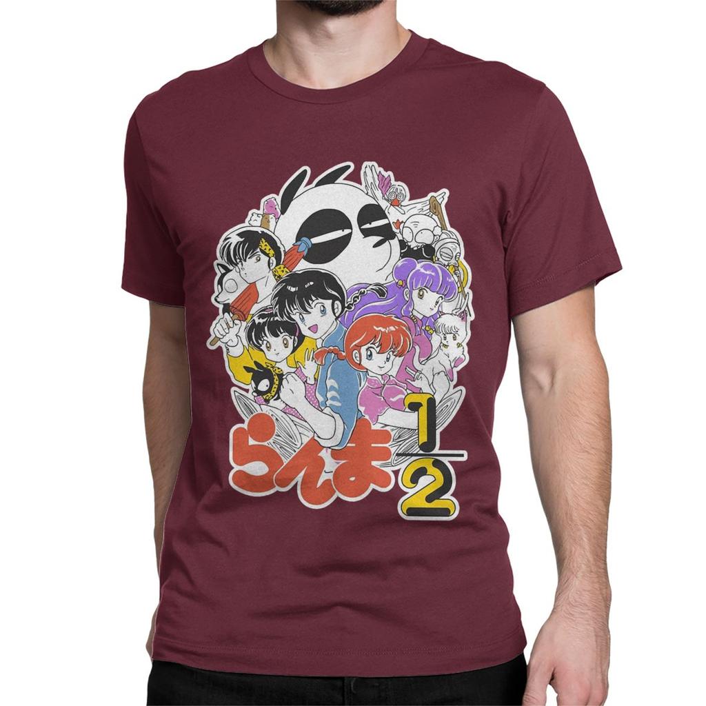 Japanese Comedy Anime T-Shirt Men Women Ranma 1/2 Funny 100% Cotton Tees Crewneck Short Sleeve T Shirts Plus Size Clothes