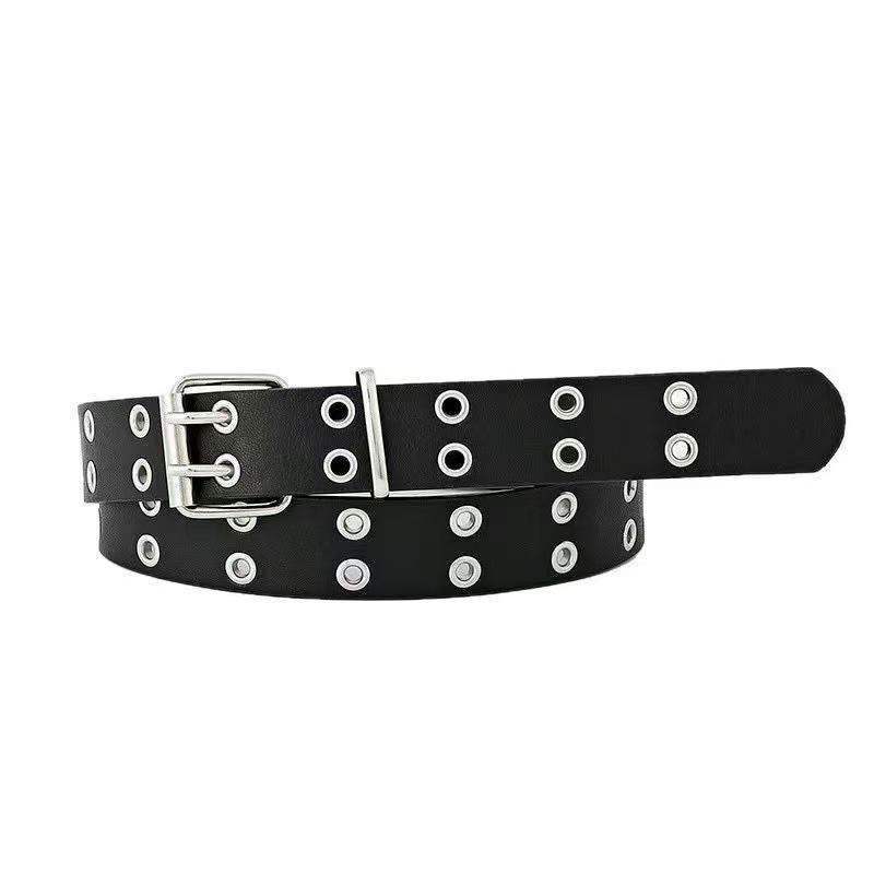 Unisex Punk Double Hole Belt: Personalized Korean Hip Hop Style, Versatile and Cool for Youth