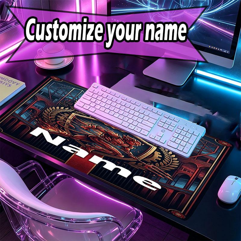 Custom Name Personalized Manchester United Pattern Mousepad, Laptop PC Desk Mat, Decorative Desk Mat for Home Keyboard Pad Gift