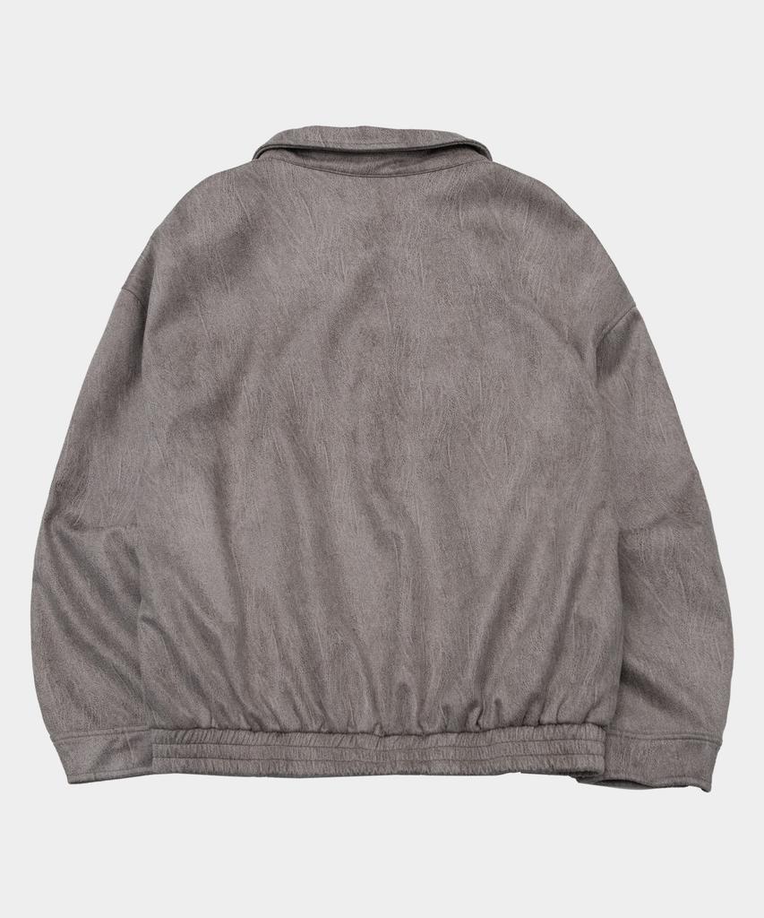 Placestudioman Minimal Suede Standard Two-Way Authentic Blouson Zip-Up Jacket [Gray]