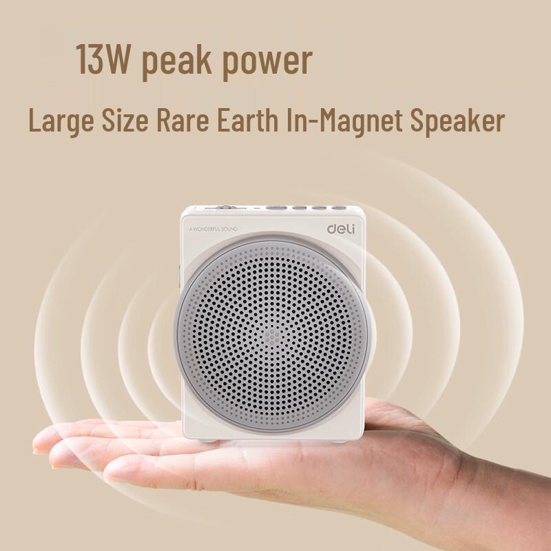 Deli LT910J 10W Portable Wireless Voice Amplifier CN plug (adapter included)
