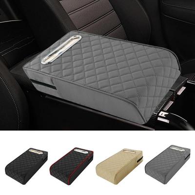Universal Auto Mittelkonsolen Armlehnenkissen Halter PU Leder Armlehnenpolster Tragbares Auto Armlehnenkissenbezug mit Taschentuchbox