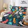 Cartoon Cat Printed Blanket Suitable for Sofas Beds Offices Travel Camping Chairs Warm Plush Blanket
