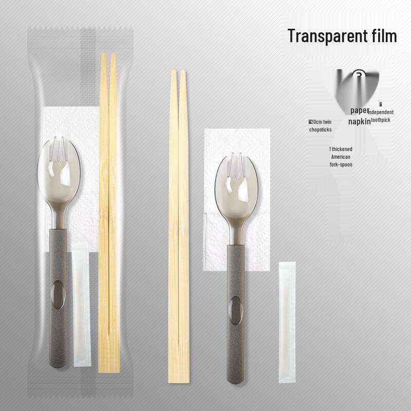 Disposable American Style Chopsticks & Fork Set
