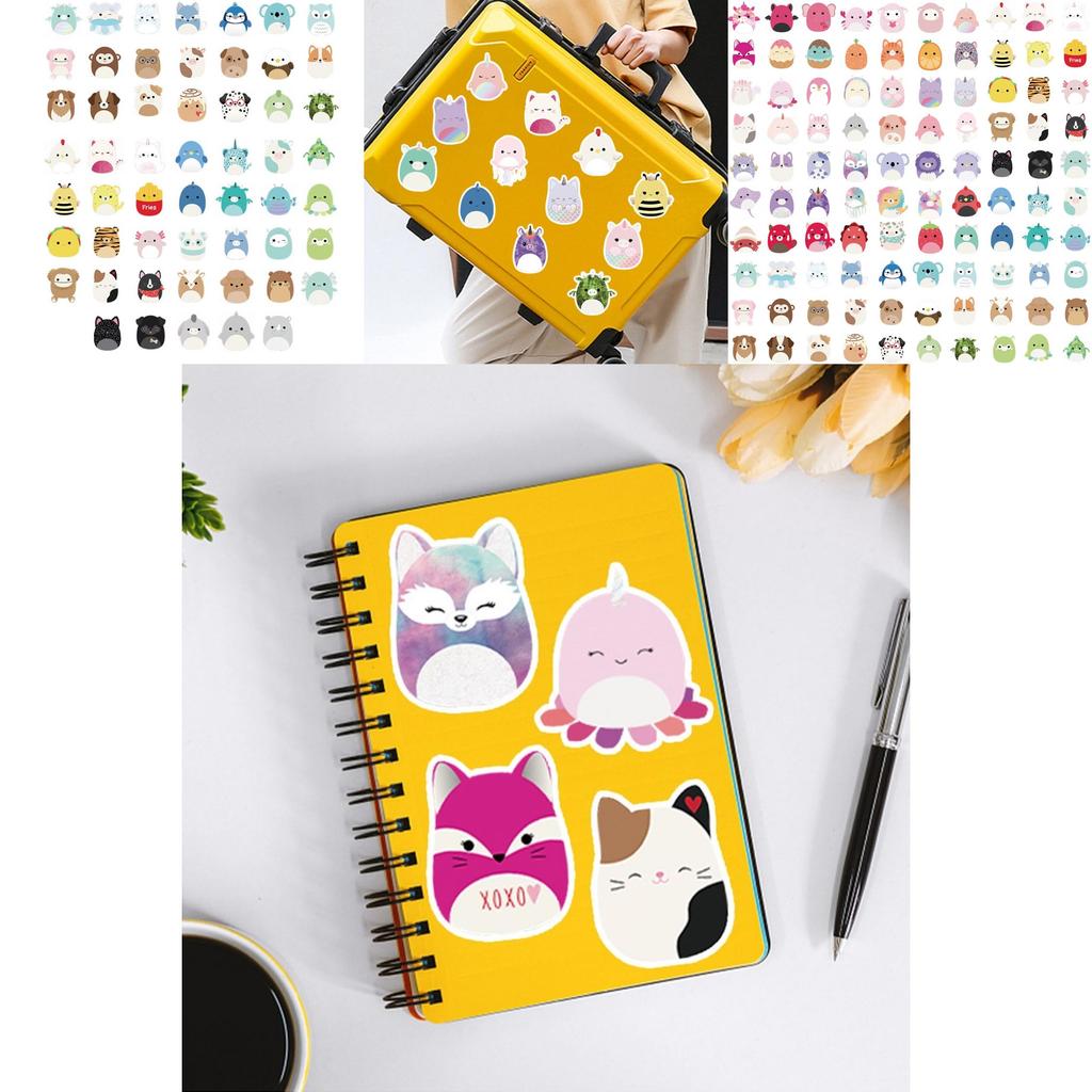 100 Stück Squishmallow Aufkleber Wasserdicht Wiederverwendbar Deko Laptop Graffiti Kindergeschenk