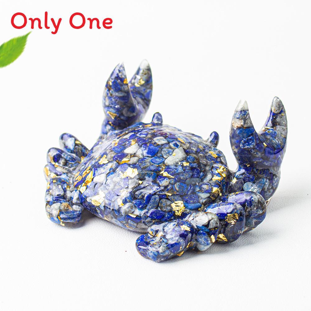 Natural Quartz Crystal Resin Crab Pen Stand With Unique Artistic Design For Giftgiving