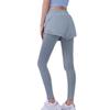 Leggings de yoga falși cu talie înaltă pentru femei, 2 bucăți, pentru fitness, subțire, pentru ridicarea fundului, pantaloni de yoga pentru sport, elastic, îmbrăcăminte strânsă