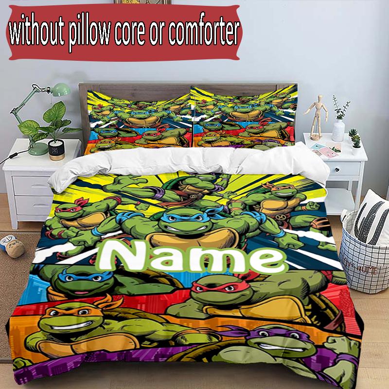 3-teiliges Bettbezug-Set (1 * Bettbezug + 2 * Kissenbezug, ohne Kern), Benutzerdefiniertes Namens-Gamer-Muster Bettwäscheset, Schlafzimmer-Dekoration Geschenk für Zuhause