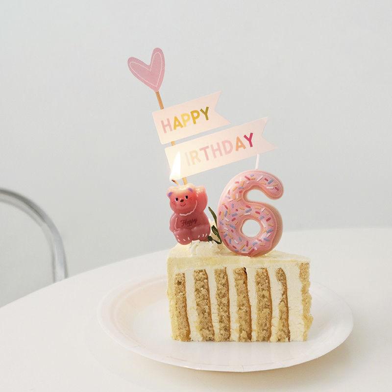 Candy Color Happy Birthday Number 1 2 3 4 5 6 7 8 9 Candle Multi Colored First Year Celebration Cake Decoration Children's Party