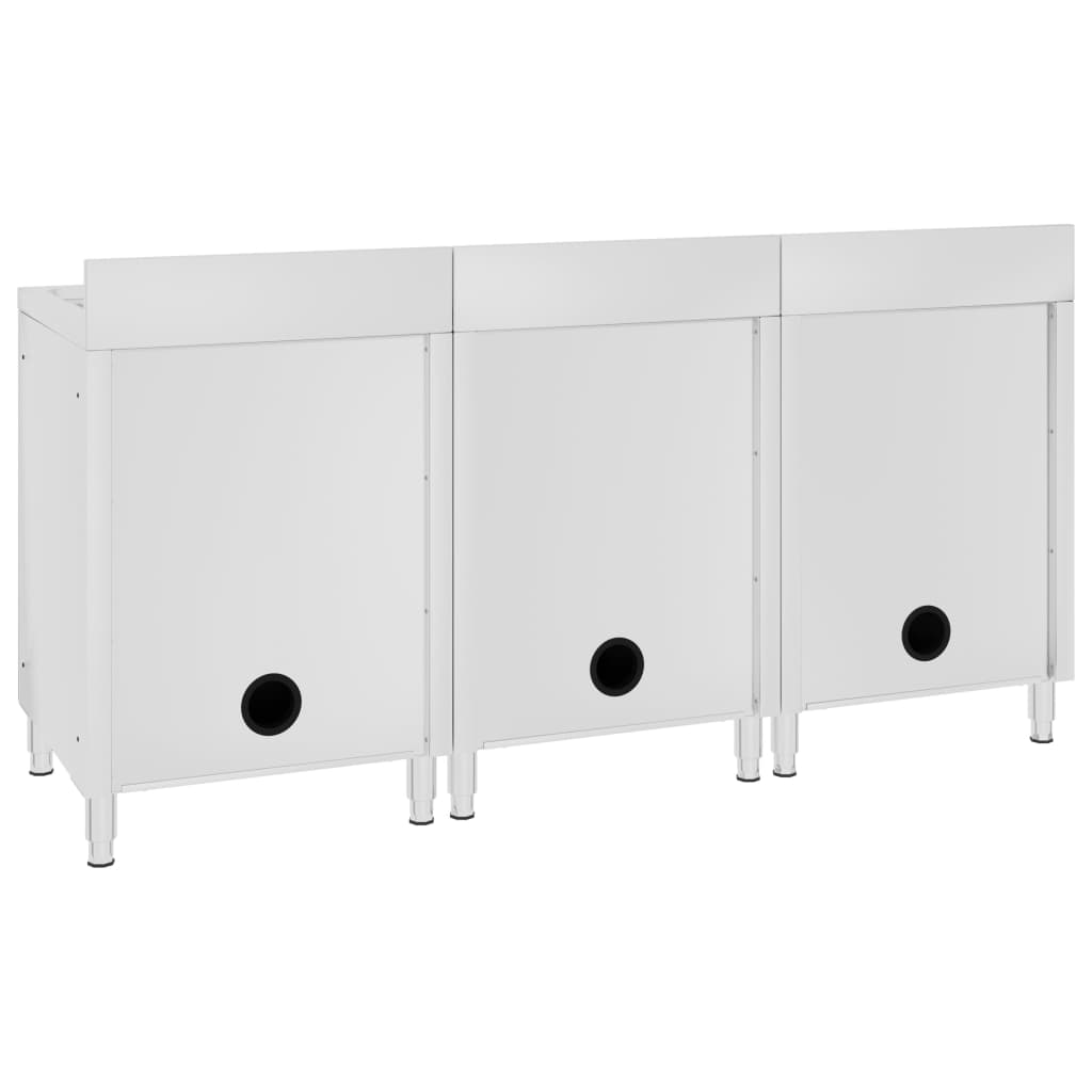 Stainless Steel Sink Base Cabinets Set 2 pcs