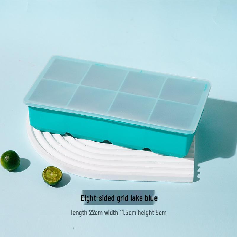 Square Silicone Ice Cube Tray with Lid - Small, Food-Grade Kitchen Ice Mold