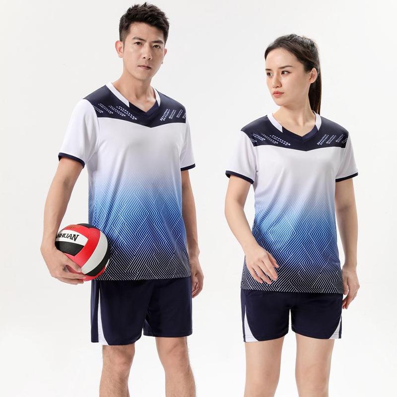 Unisex Volleyball Team Uniform Set - Short Sleeve Jersey and Shorts for Training