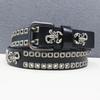 Genuine Leather Double-needle Scorpion Accessories Personalized Hollow Rivet Cowhide Belt Western American Rivet Belt