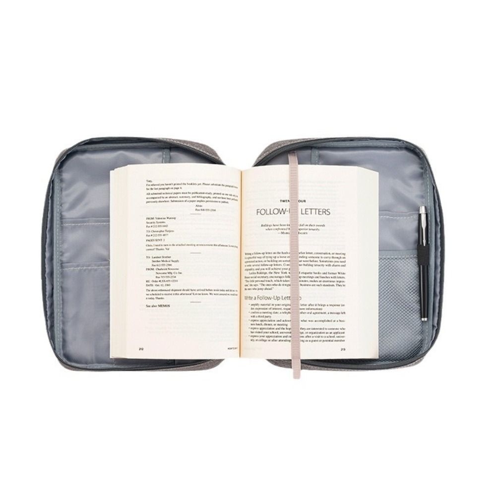Hochwertige Reißverschluss-Bibelhülle mit Griff Mehrschichtig Große Kapazität Kirchenbeutel Geschenk Tragbare Bibel-Schutztasche