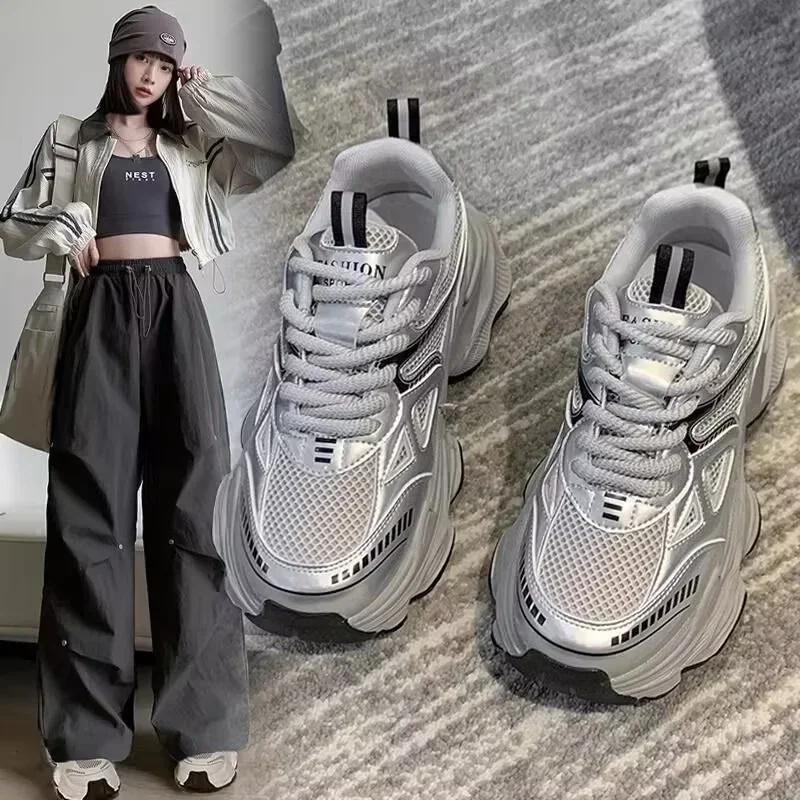 Women Sneakers Platform Flat Shoes  Ladies Thick Sole Sneakers Fashion Casual Shoes Thick Sole Tennis Vulcanized Shoes