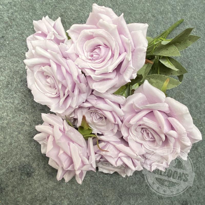 Artificial ew Rose Flowers Plants Leaves Pink Silk Fake Plants Home Decoration White Autumn Bouquet Roses Flower Office Decor