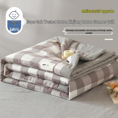 Washable Cotton Summer Quilt Set - Cooling, Air Conditioning Friendly, Single/Double