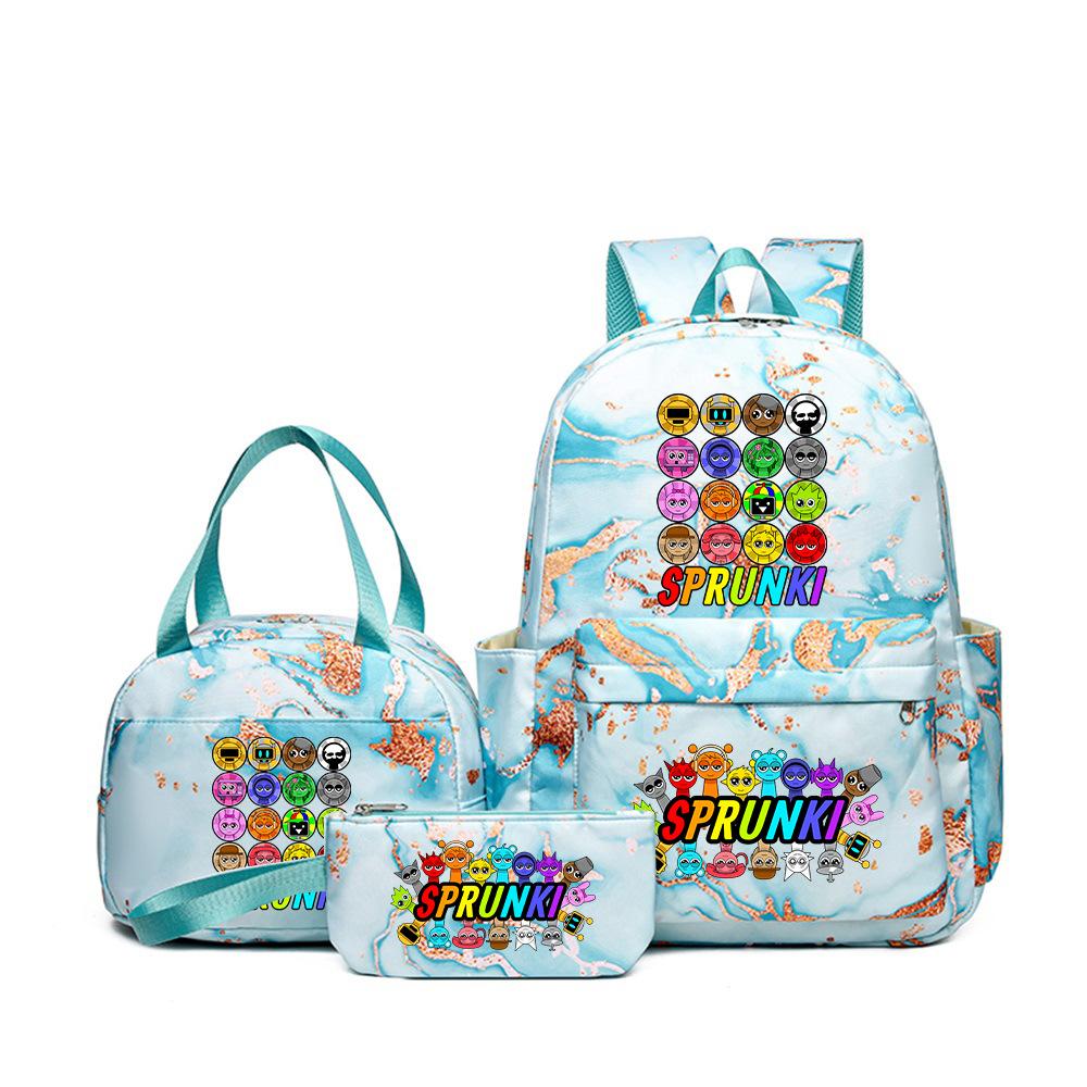 New Rhythm Box Heat Transfer Backpack Sprunki Music Game Primary and Secondary School Children's Schoolbag