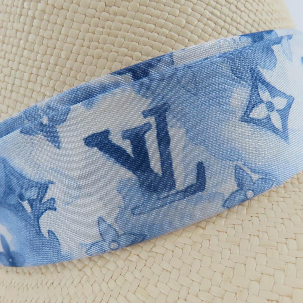 Excellent LOUIS VUITTON hat LV ribbon tape natural Women M76763 Used