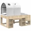 Bed with 3 Tunnels Sonoma Oak and White Engineered Wood