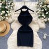 Pure Desire Sexy Heavy Industry Fireworks Hot Diamond Neck Sleeveless Dress Women's Autumn Slim and Thin Hip Skirt