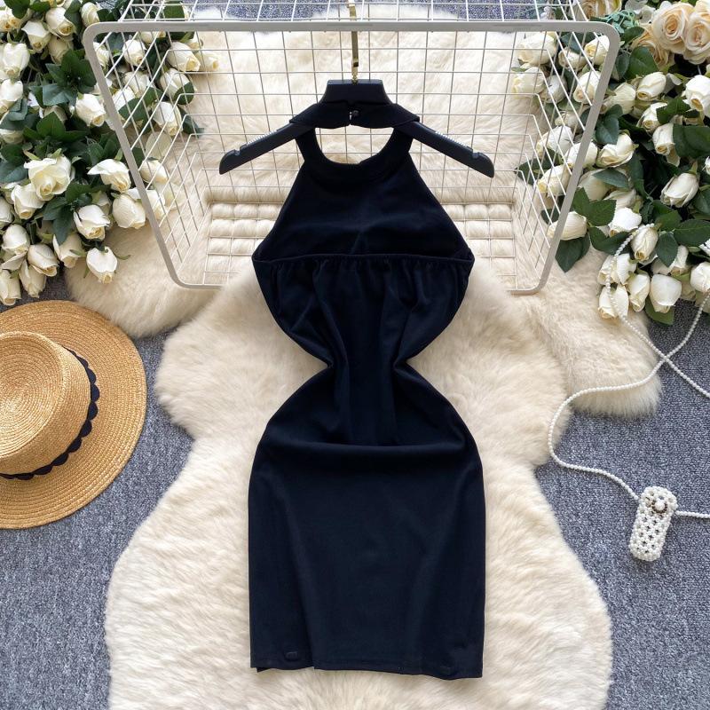 Pure Desire Sexy Heavy Industry Fireworks Hot Diamond Neck Sleeveless Dress Women's Autumn Slim and Thin Hip Skirt