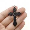 Men's Retro Antique Silver Vine Pattern Cross Necklace Pendant