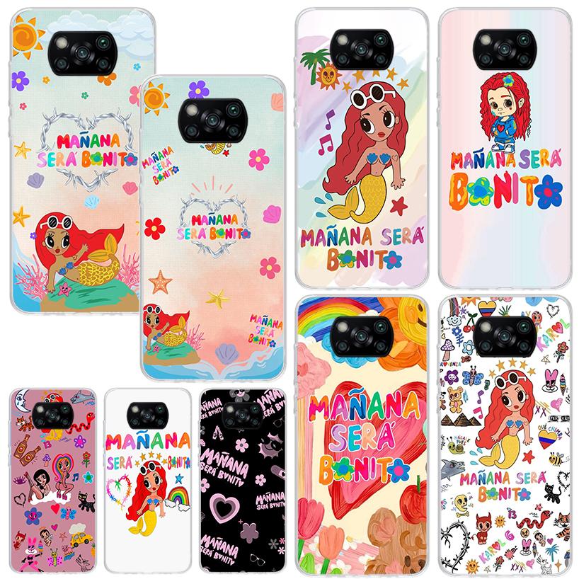 Karolg M-Manana Sera B-Bonito Phone Case For Xiaomi Poco X7 X6 X5 M7 M8 Pro F7 Ultra Redmi 15C 15 13C 13 12C 12 10 10C 10A Art F