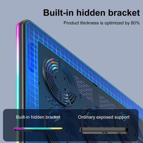 Laptop Radiator Cooler Stand Digital Display Height Adjustable Low Noise Portable Notebook Stand Gaming Laptop Cooling Pad