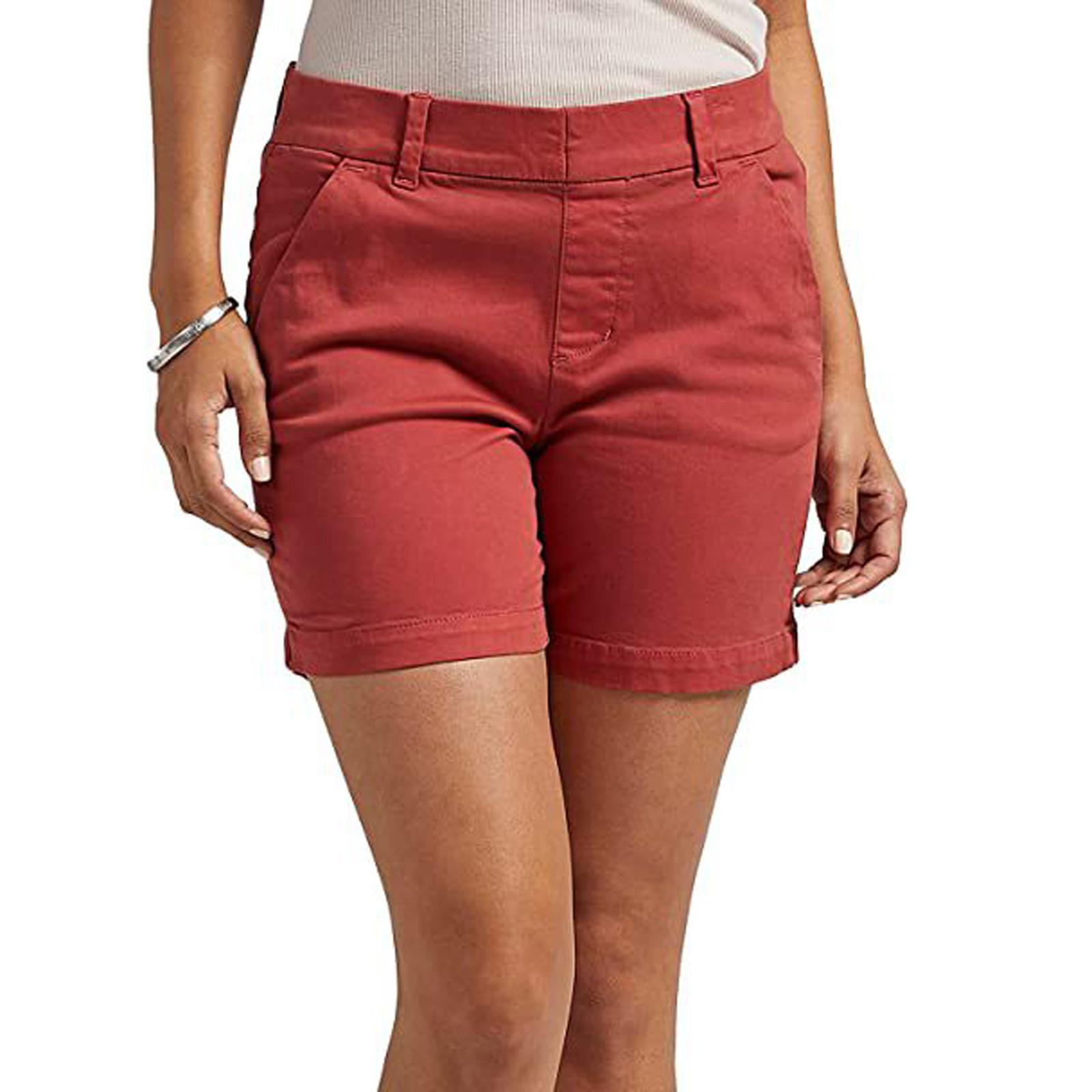 

Women s Stretch Twill Shorts Regular Fit Hiking Shorts With Pockets Summer Casual Athletic Shorts Chino Bermuda Short M червоний