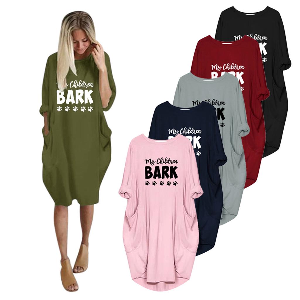 

Женский джемпер, женский негабаритный мешковатый пуловер с длинными рукавами и карманами, мини-платье