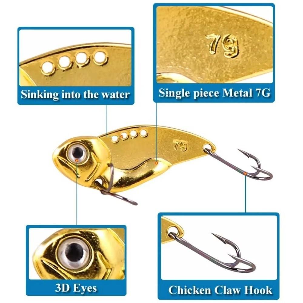 Metal Vibration Bait 5.3cm 7.8g Artificial Hard Bait Durable Lures Floating Baits Fishing Tackle