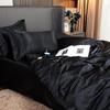 Imitation Silk 4-Piece Bedding Set: Duvet Cover, Fitted Sheet, Smooth Ice Silk Feel