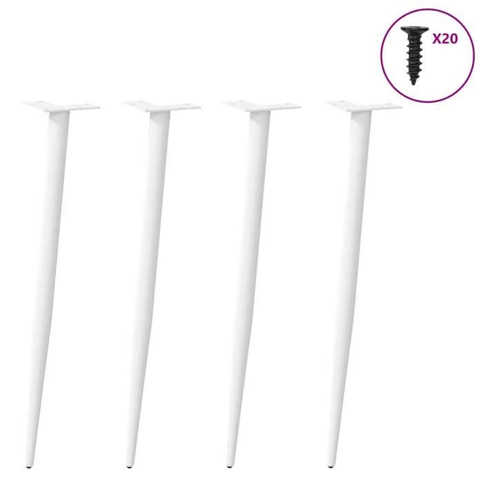VidaXL Console Table Legs Tapered 4 Pieces White 72-73 Cm Steel 4012517